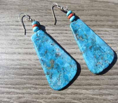 Turquoise Slab Earrings - Large